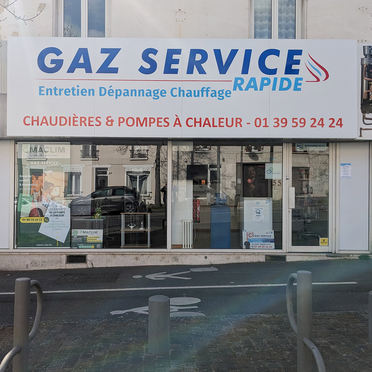 Enseigne de l'agence Résoconfort Gaz service rapide de Houilles